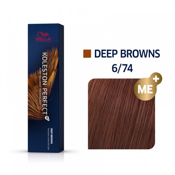 Wella Koleston Perfect Me Deep Browns 6/74 Ξανθό Σκούρο Καφέ Κόκκινο 60ml