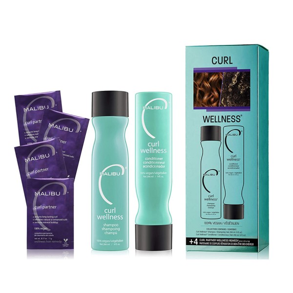 Malibu C Curl Wellness (1 shampoo 266ml, 1 conditioner 266ml, 4 treatments 5g)